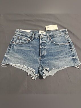 AGOLDE Parker Denim Cut Off Shorts NWT Size 28 Chorus Light Blue Wash New Tags